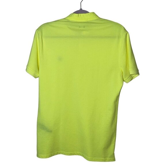 The Kooples Sport Mens Golf Polo Shirt Size Medium Neon Yellow Slim Fit Cotton - Picture 2 of 8